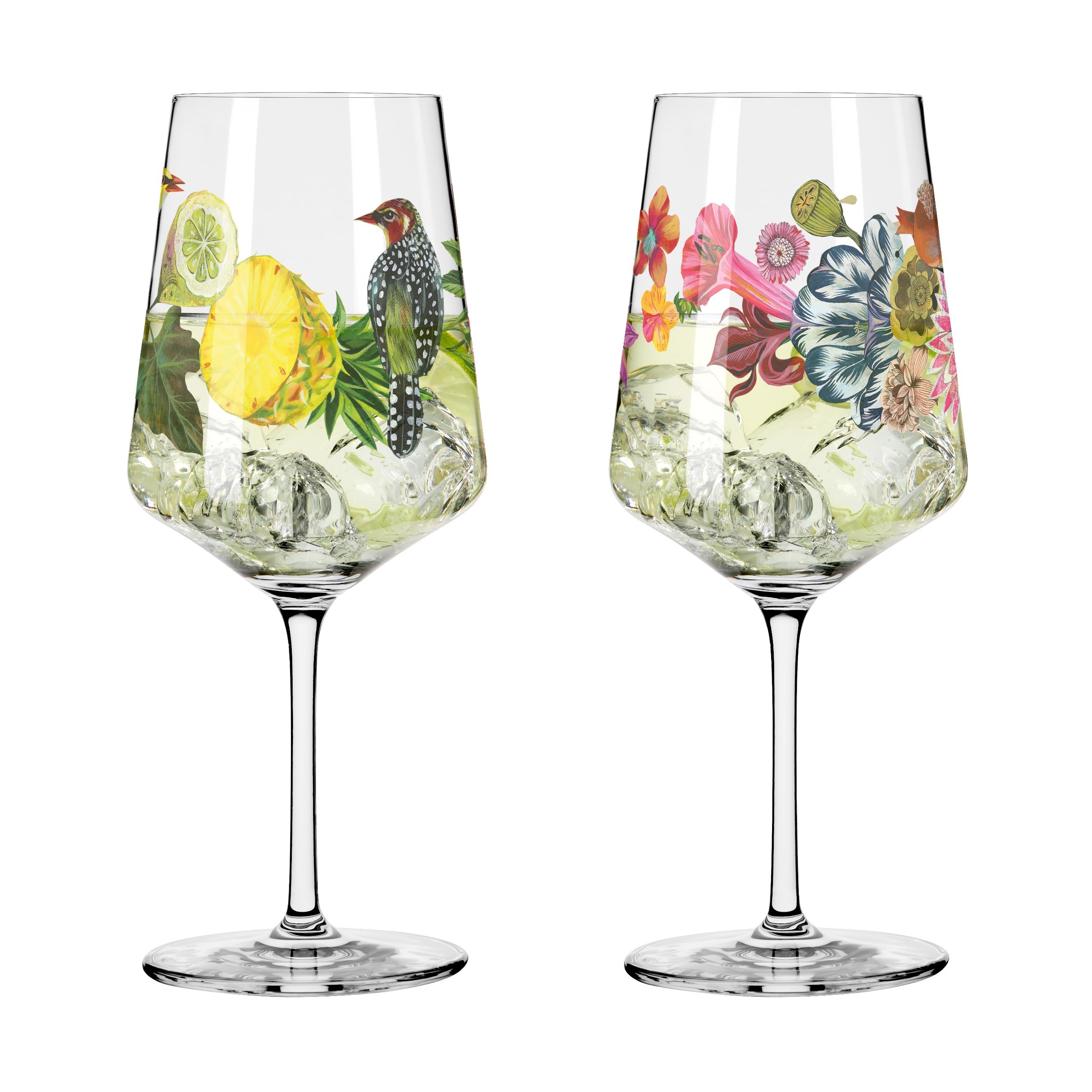 Ritzenhoff 2931019 Vaso aperitivo 500 ml - Serie Sommertau - Motivo pájaros, flores - Made in Germany