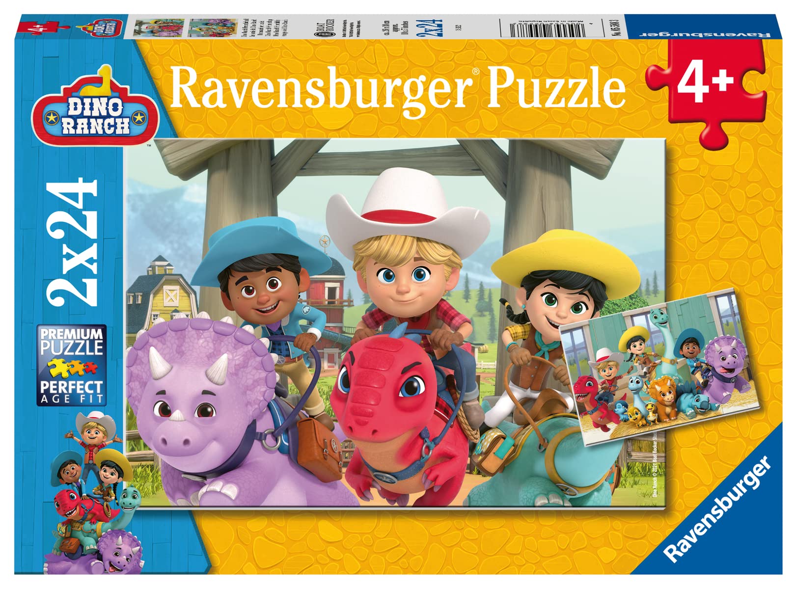 RavensburgerChildren's Puzzle 05588 Dino Ranch Friendship 2 x 24 Pieces Dino Ranch Puzzle for Children from 4 Years