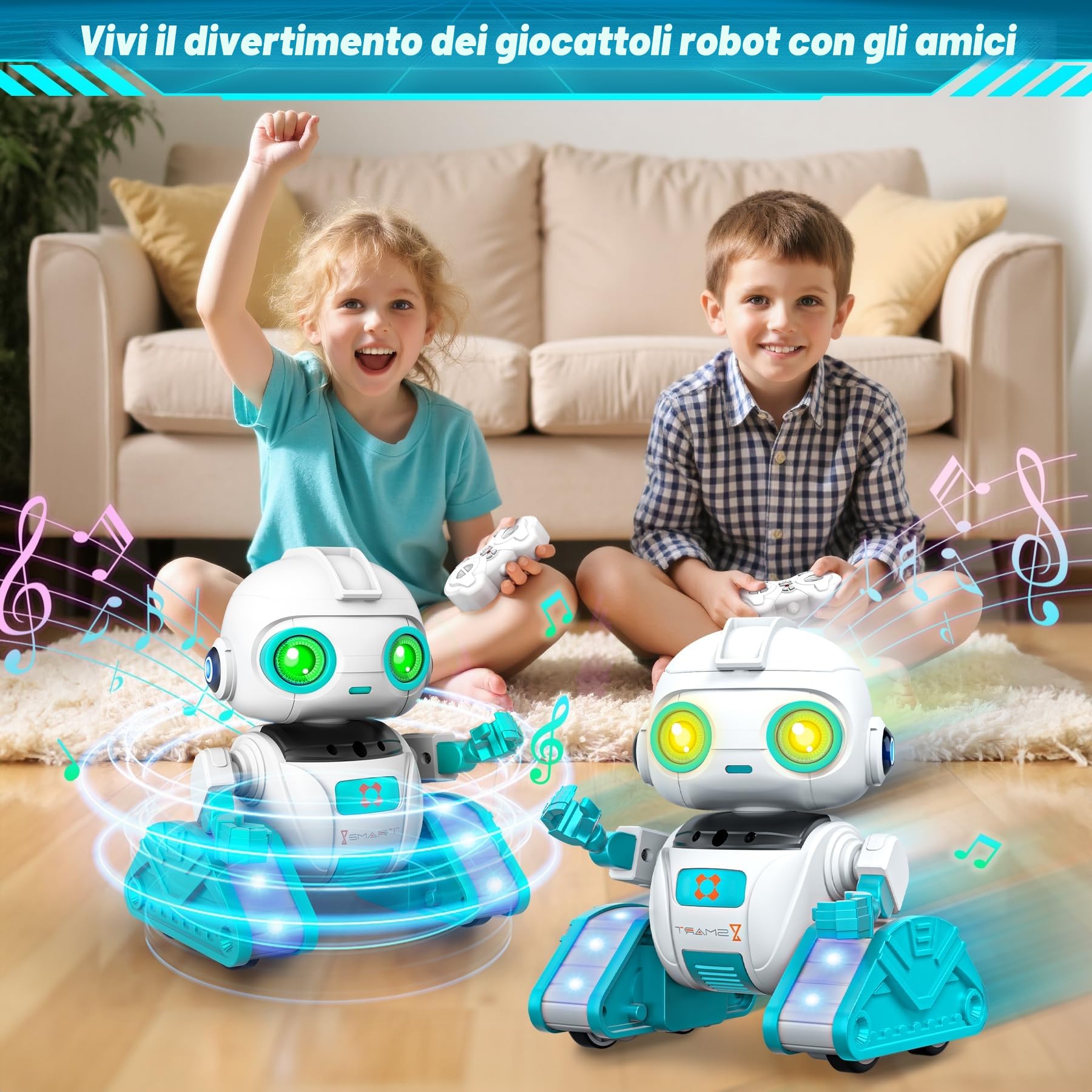 Subtail Robot Bambini - Funzione di Proiezione Innovativa - Robot Telecomandato con Controllo Gestuale - Giochi Bambini 3 4 5 6 7 8 Anni - Robot Regalo Giocattoli per Bambini e Bambine di 3-12 Anni