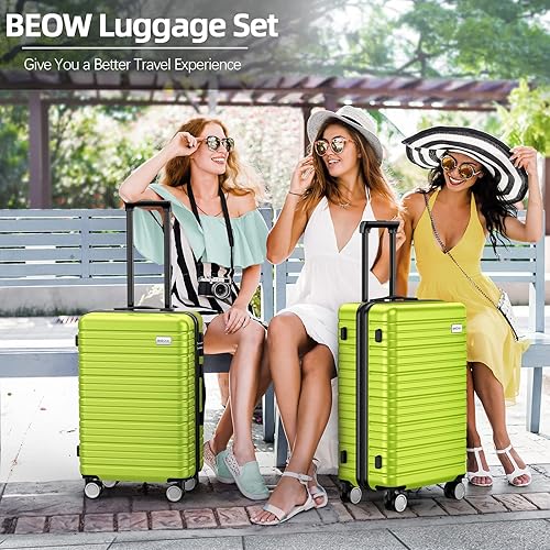 Miniatura 2 de BEOW Luggage Set Hardside Lightweight Suitcase Sets ABS Durable Wheels with TSA Lock 4 Piece Set Green (16202428)