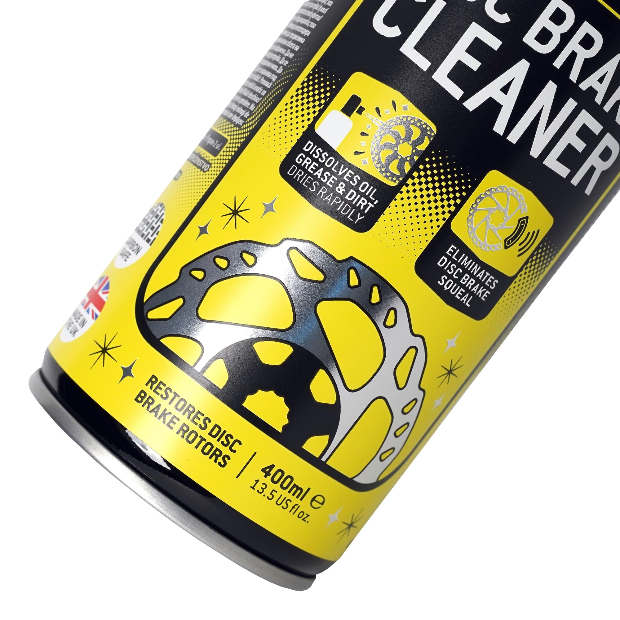 WELDTITE Nettoyant en aérosol pour freins à disque pour vélo, formule non corrosive et à séchage rapide, 400 ml