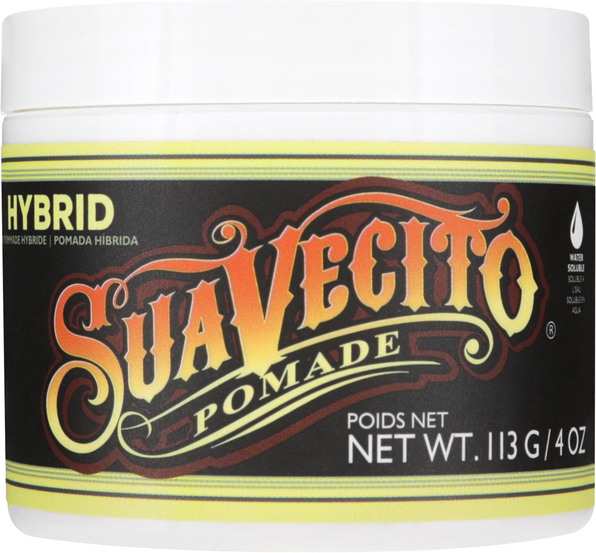 Hybrid Pomade For Men - Medium Hold - High Shine - Oil & Water Based Formula - Easy To Wash Out - 4 oz