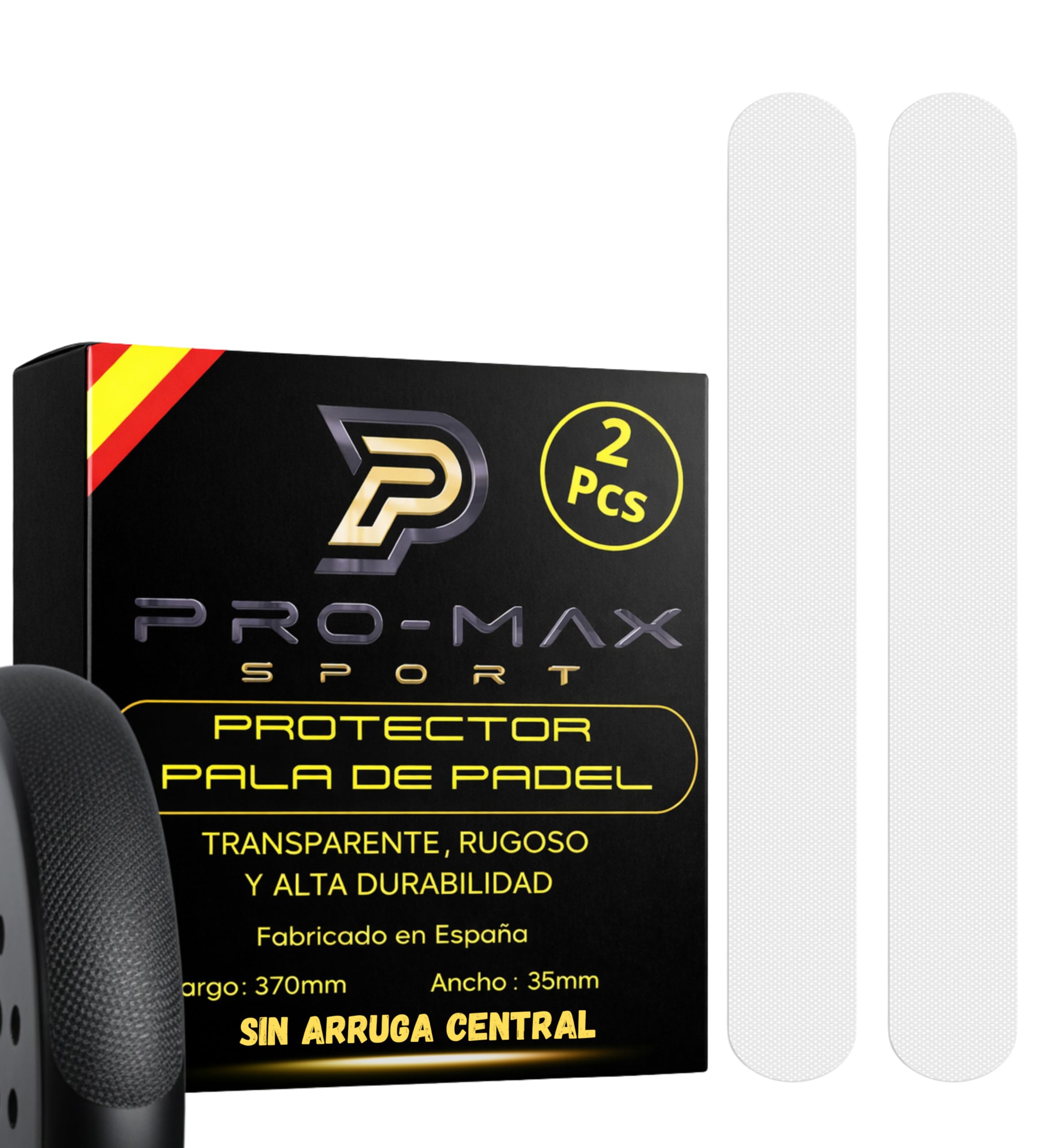 Protector Transparente Rugoso Pala Pádel sin Arruga Central Pack 2 Unidades Alta Durabilidad
