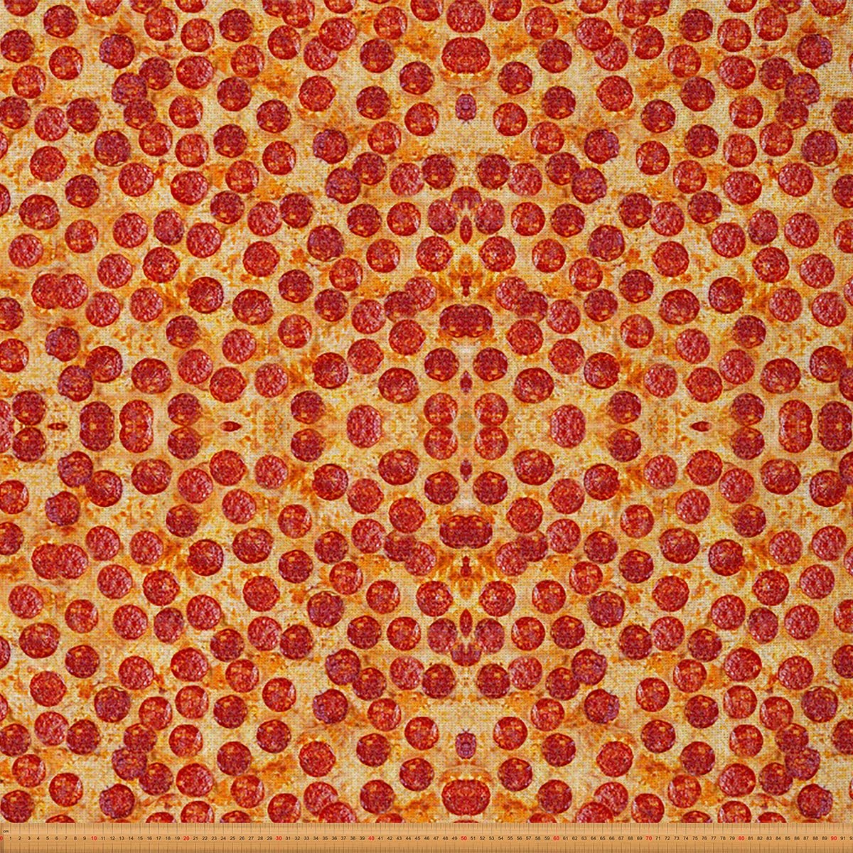 Pizza Outdoor Fabric by The Yard Pepperoni Be Print Upholstery Fabric for Chairs Funny Delicious Pizza Decorative Fabric for Home DIY Projects 10 Yards,(L920*W150cm) Red Orange