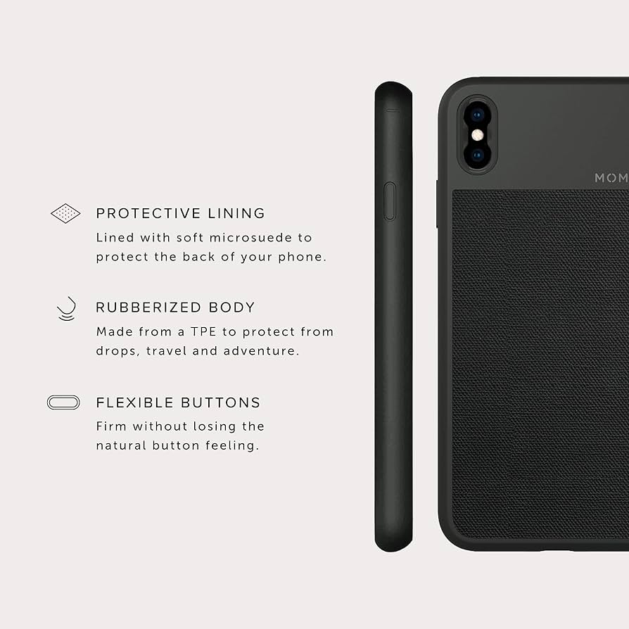 Amazon.co.jp: Moment iPhoneXSケース 黒キャンバス フォト