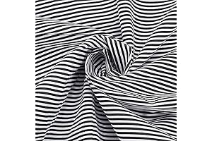 FINGERINSPIRE Striped Fabric: 1.09 Yard Black and White Stripes for Sewing, Crafting, and Doll Clothes