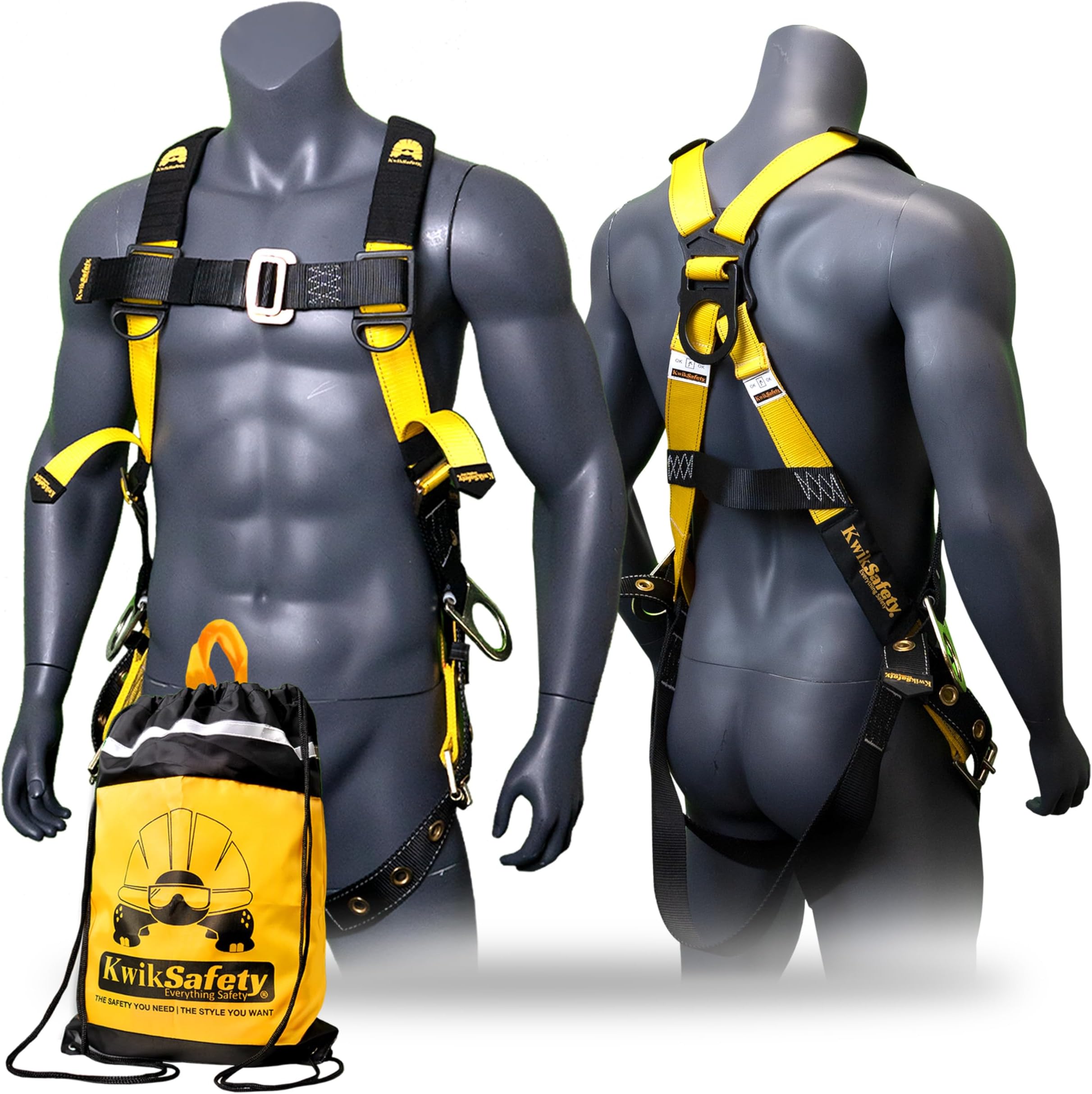 Charlotte, NC - SUPERCELL Aerial Lift 3 D-Ring Safety Harness [w/FREE Lanyard & Bag] ANSI Tested OSHA Compliant