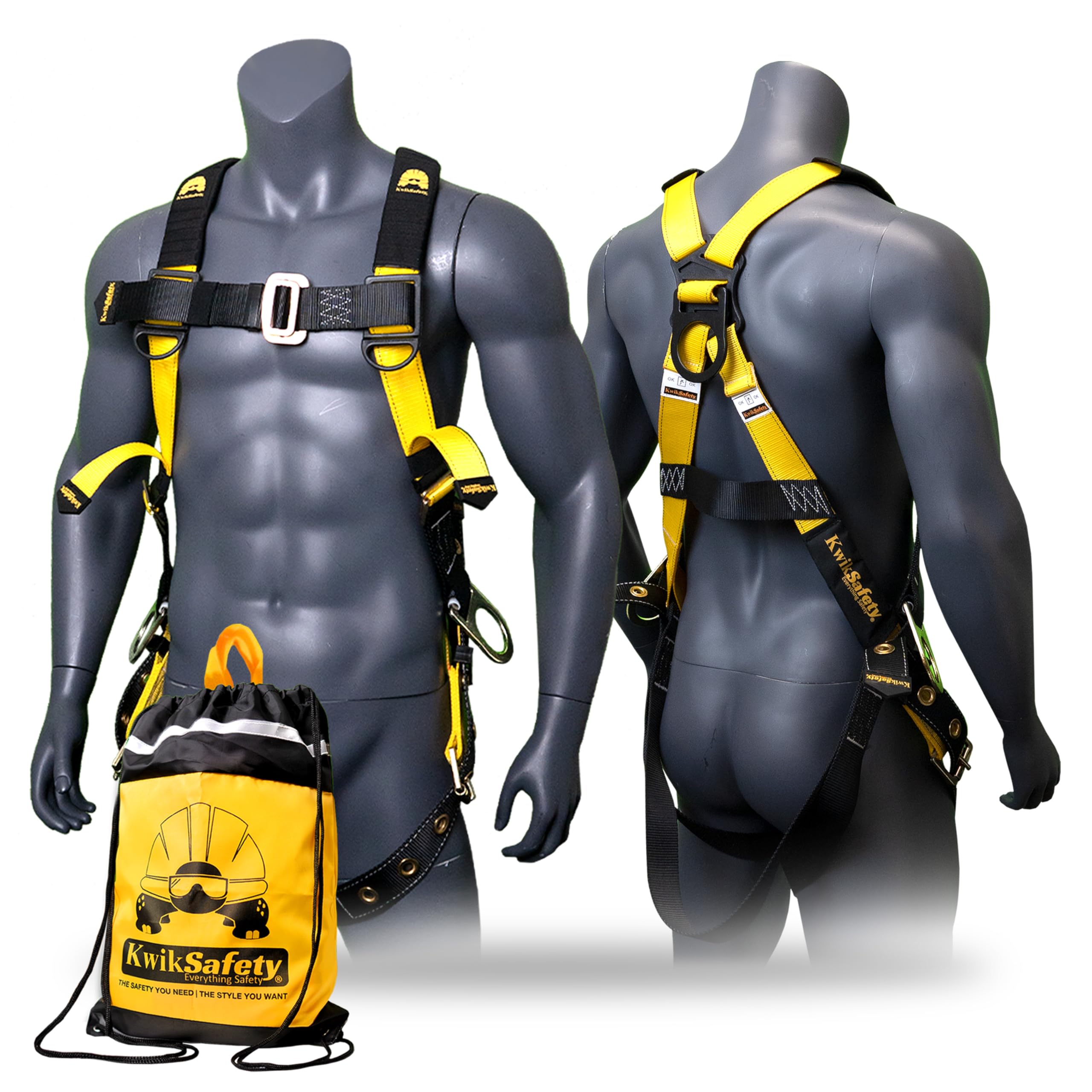 KwikSafety - Charlotte, NC - SUPERCELL Aerial Lift 3 D-Ring Safety Harness [w/FREE Lanyard & Bag] ANSI Tested OSHA Compliant