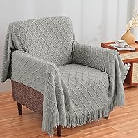 Vista 162 de inhand Knitted Throw Blankets for Couch and Bed, Soft Cozy Knit Blanket with Tassel, Black Lightweight Decorative Blankets and Throws, Farmhouse