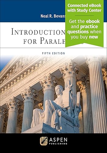 Introduction to Law for Paralegals: [Connected eBook with Study Center] (Aspen College) (English and English Edition)
