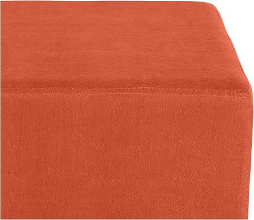 Miniatura 112 de Seville Classics Reposapiés otomano de tela acolchada, asiento acolchado para dormitorio, dormitorio, loft, sala de estar, entrada, pasillo, Azul