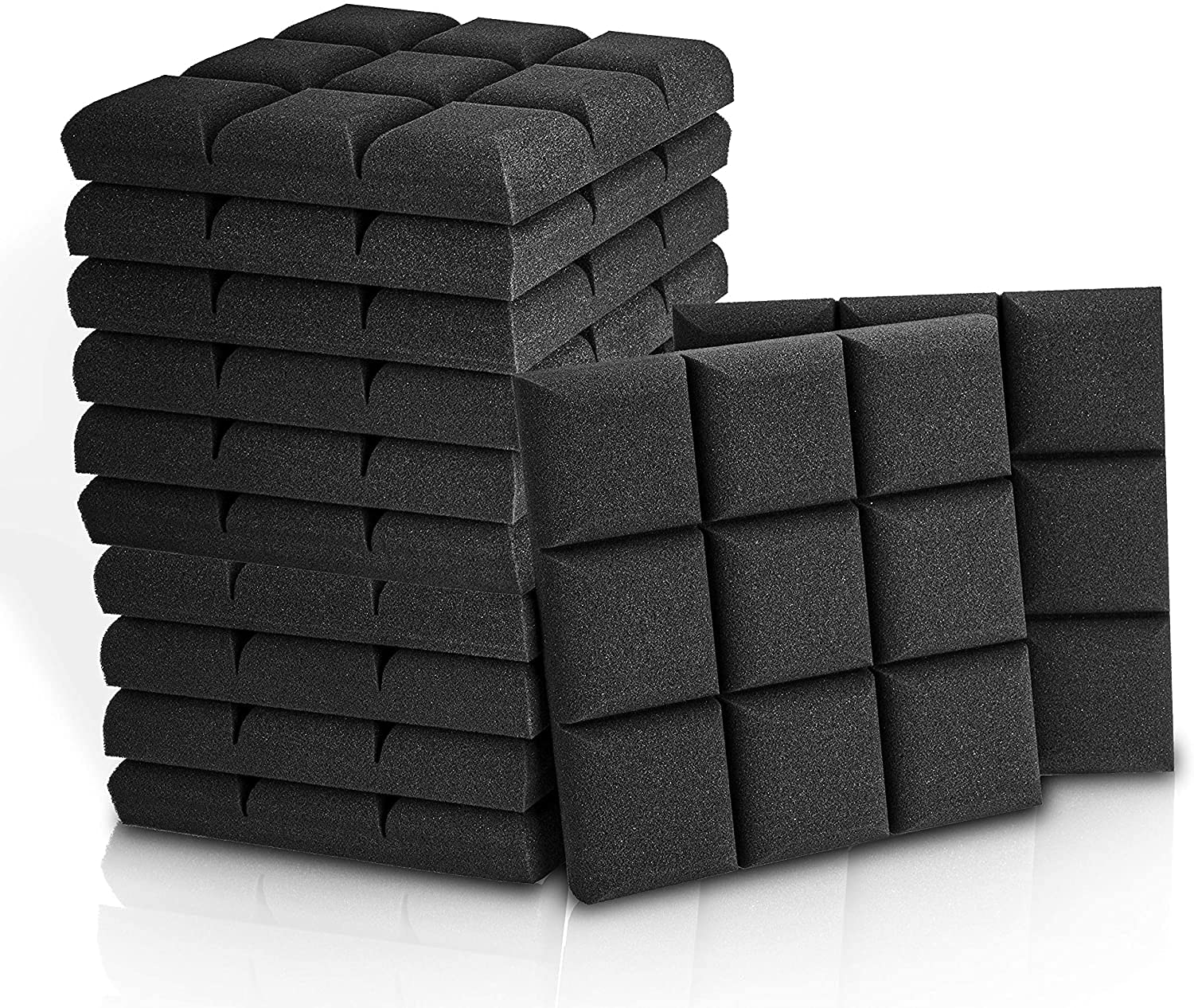 50 stuks akoestisch geluiddicht schuim geluidsabsorberende panelen geluidsisolatiepanelen wig voor studiomuren plafond, 30 x 30 x 30 cm