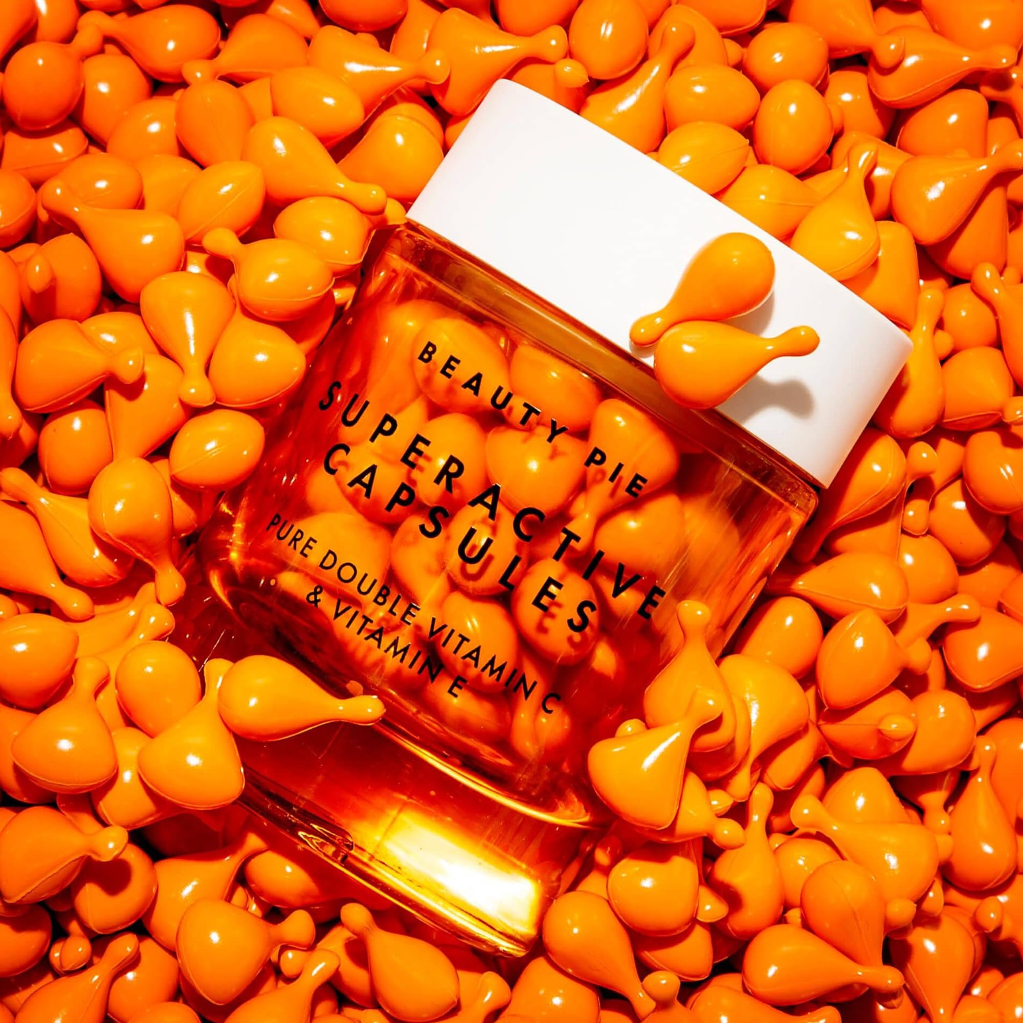 Beauty Pie Capsules superactives Pure Double vitamine C et vitamine E Sérum – Capsules antioxydantes éclaircissantes, raffermissantes « One-Shot » (60 pièces)