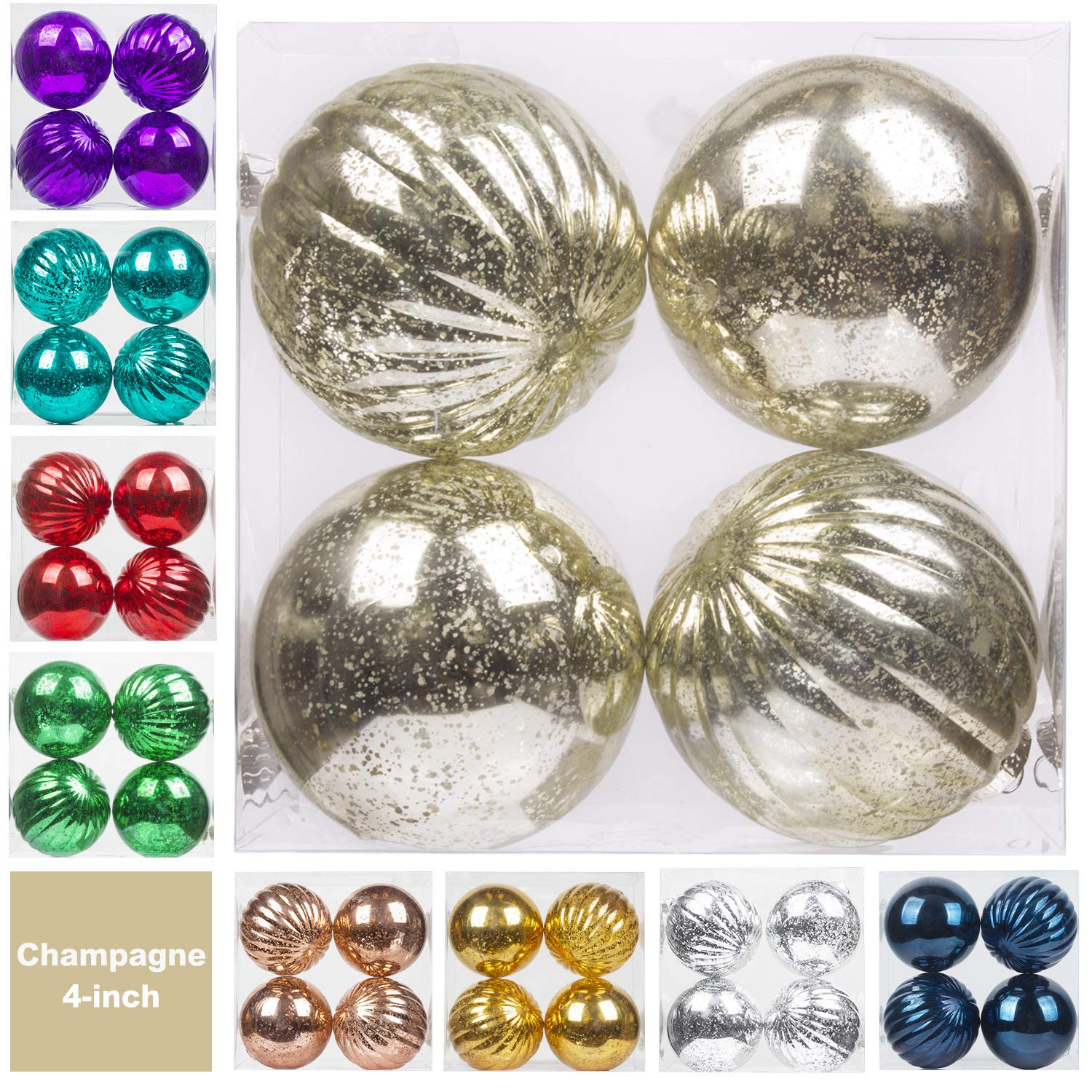 Buy KI Store Large Christmas Balls 4Inch Champagne Christmas Tree