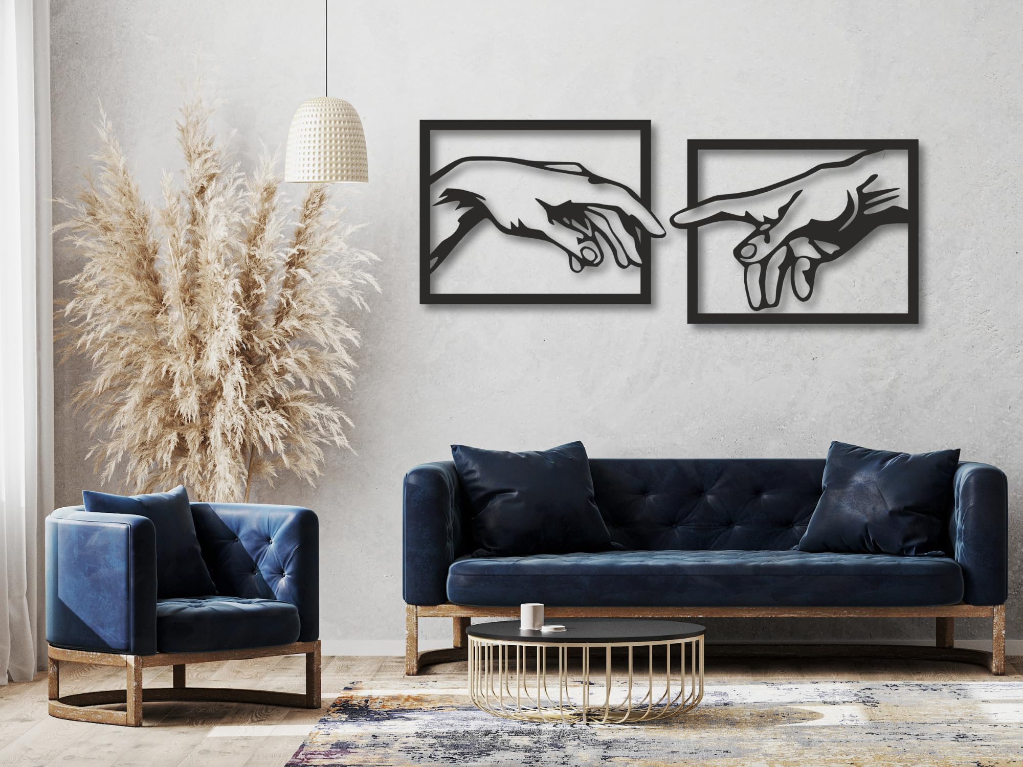 VAILLA Mano a mano di Michelangelo La creazione di Adams Decorazione da parete, murale in legno, decorazione da parete 3D, decorazione minimalistica, immagini per camera da letto (Michelangelo)