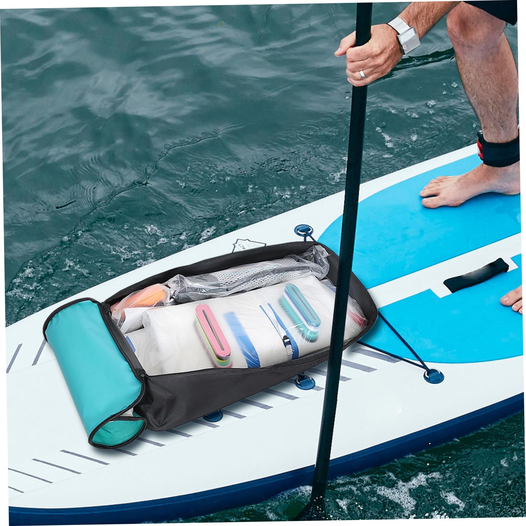 Zaino per paddle board Borsa per paddleboard da 16x10x36 pollici con chiusura a cerniera con maniglia di sollevamento per accessori per tavole da surf