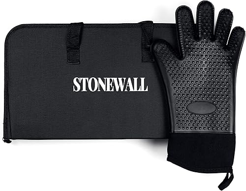 Miniatura 8 de Stonewall Juego de herramientas para parrilla de barbacoa, acero inoxidable, diseño fuerte y duradero, guantes y utensilios resistentes al calor,