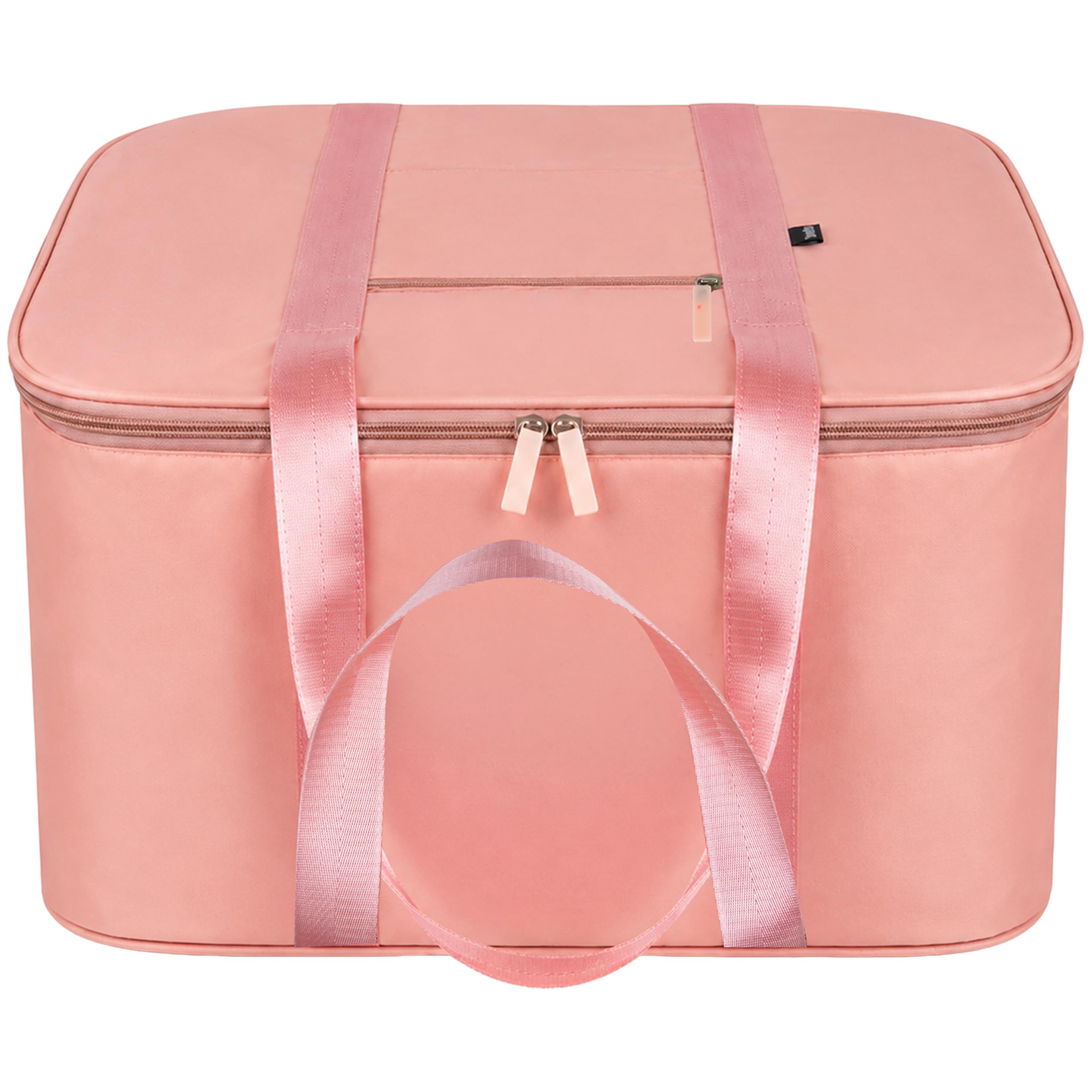Storite Nylon Big Underbed Storage Bag Moisture Proof Cloth Organiser with Zippered Closure and Handle(Peach, 56x46x30cm) Rectangular