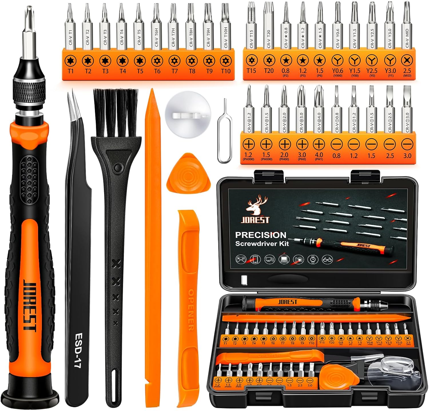 JOREST 38Pcs Small Precision Screwdriver Set with Torx T5