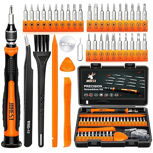JOREST 38Pcs Small Precision Screwdriver Set with Torx T5, T6, Y00, Mini Repair Tool Kit for Macbook, Computer, Laptop, iPhone, PS4 PS5, Xbox, Switch, Eyeglasses, Watch, Ring Doorbell, Electronic, etc - 38 in 1 CRV