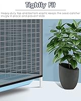 Vista 5 de Bissap Jaula para pájaros, red universal para jaula de pájaros, red de nailon ajustable, banda elástica, faldas de malla para jaula de loro, Negro