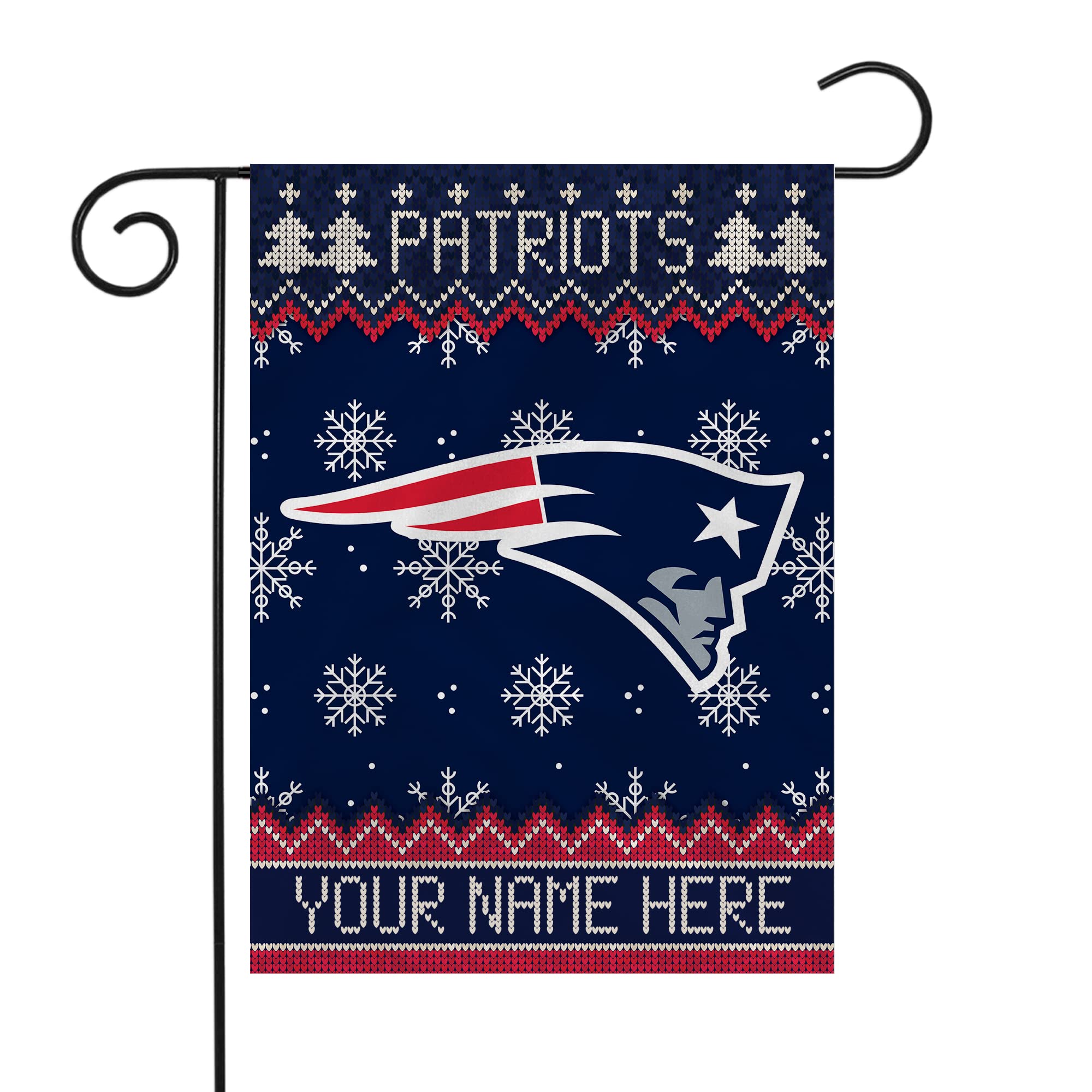 Rico Industries NFL Football Winter/Snowflake Personalized Garden Flag