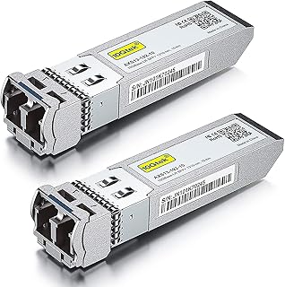 10 Gigabit SFP+ LC Single-Mode Transceiver, 10GBASE-LR Module for Cisco SFP-10G-LR, Meraki MA-SFP-10GB-LR, Ubiquiti unifi UF-SM-10G, Mikrotik, D-Link, TP-Link, and More(1310nm, DDM, 10km), Pack of 2