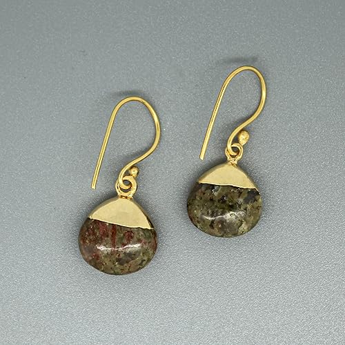 Miniatura 27 de Gempires - Pendiente de gancho de pera natural, pendiente de meditación, joyería hecha a mano, regalo para ella