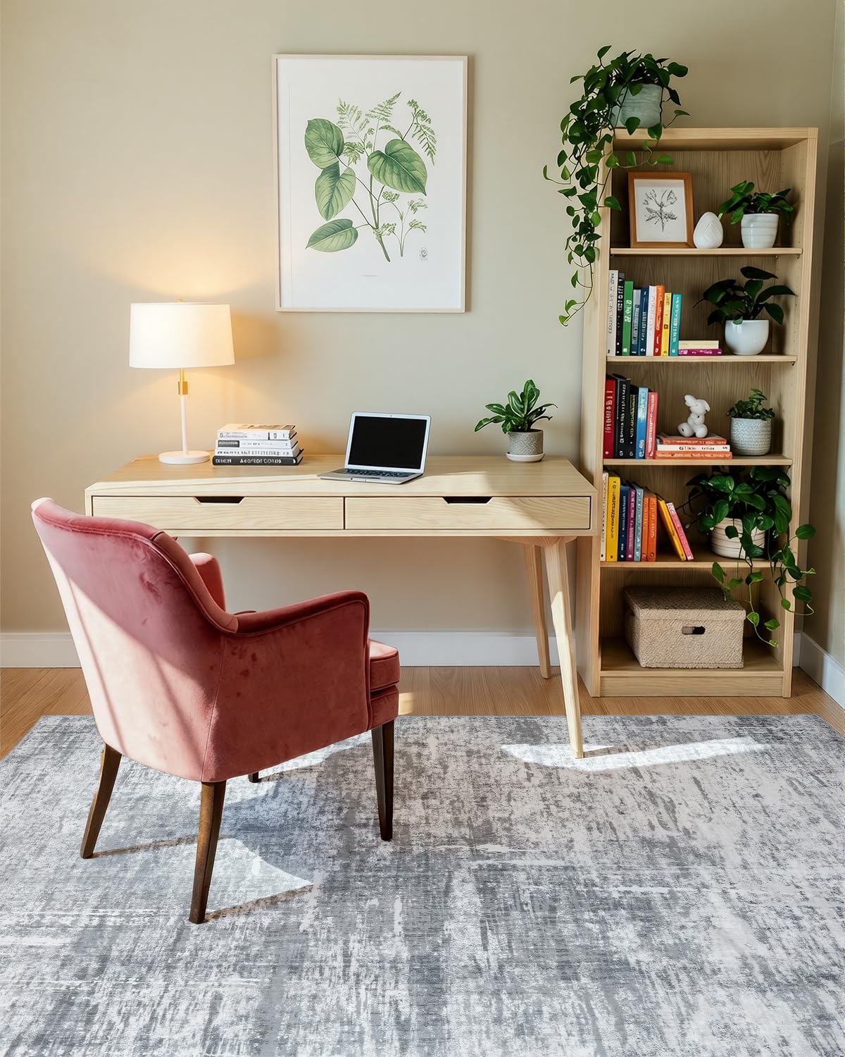 MINIDEAR 4'x6' Area Rugs, Small Rugs for Living Room, Washable Rugs for Bedroom Non Slip Modern Rug Carpet Mat for Home, Gray