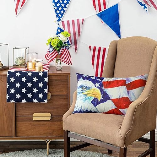 Miniatura 6 de Fundas de almohada decorativas para el 4 de julio, 12 x 20 pulgadas, Día de la Independencia, para decoración del hogar, sala de estar, dormitorio,