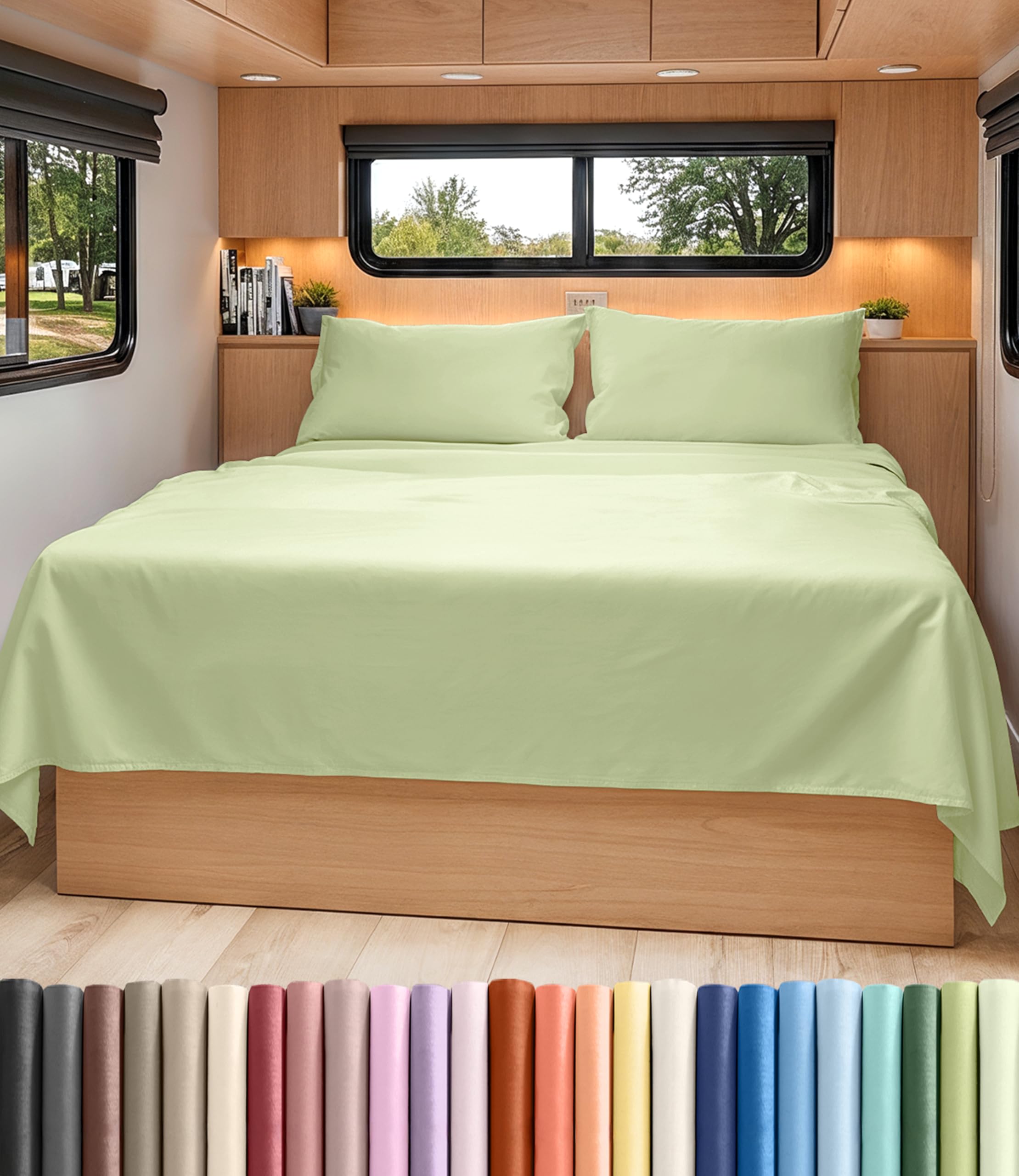 Short Queen Size 4 Piece Bed Sheet Set - RV Short Queen - Light Sage Green | Ultra-Soft, Breathable & Cooling Bed Sheets Set with Deep Pockets, Hotel Luxury Bedding for Women & Men, Wrinkle & Fade Free 16 - Light Sage Green Short Queen