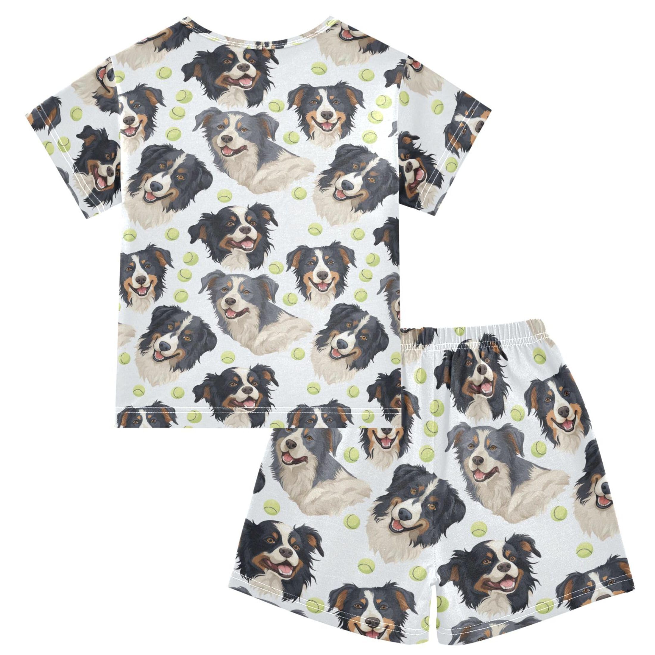 UMIRIKO Dog Puppy Pug Animal Short Sleeve Pajamas Set Sleepwear PJs Nightwear B0402820