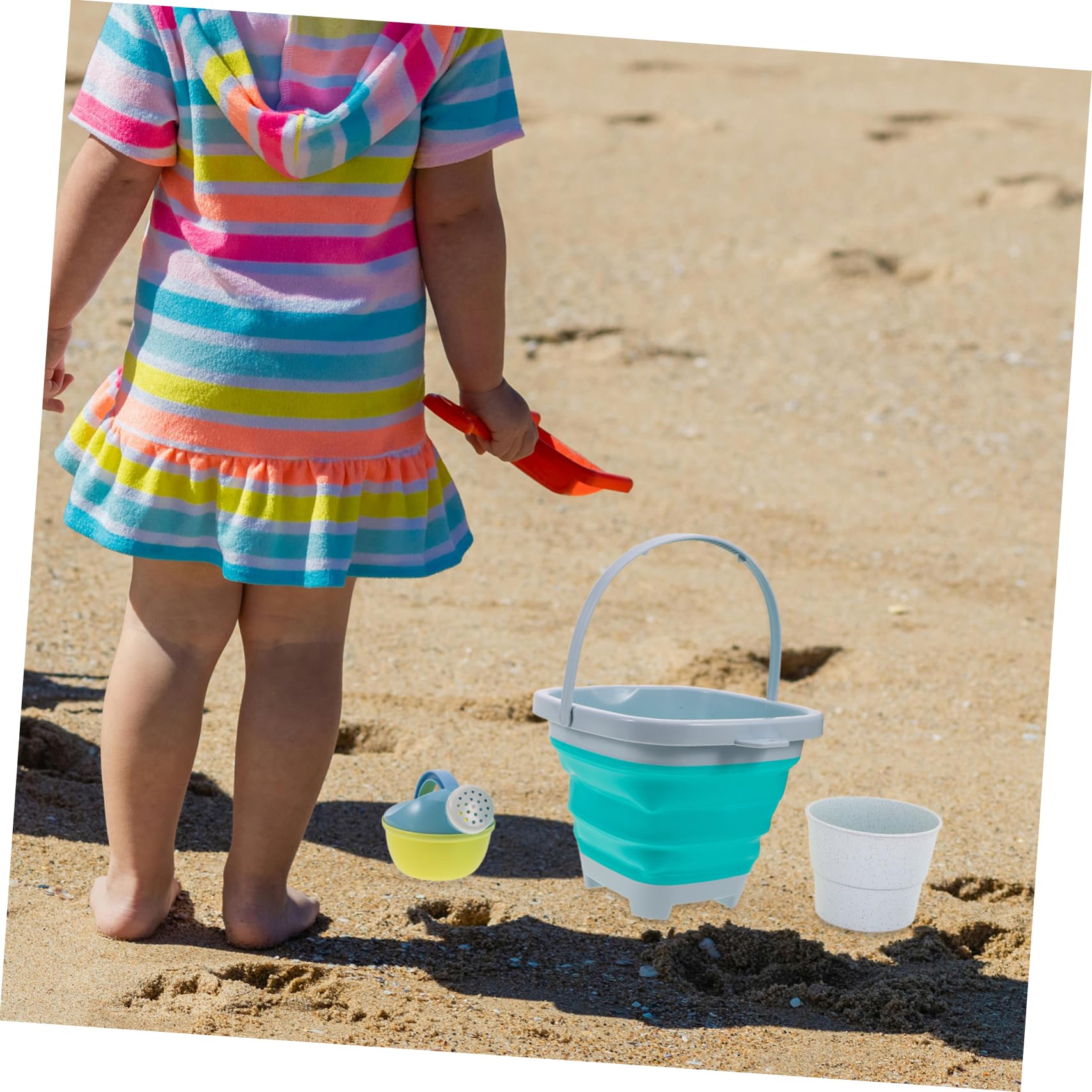 Yardwe Juguetes de Playa Plegables para Herramientas de Cubo Plegable y Pala de Juguete para Vacaciones de Verano Fiestas la Playa y Aventuras al Aire
