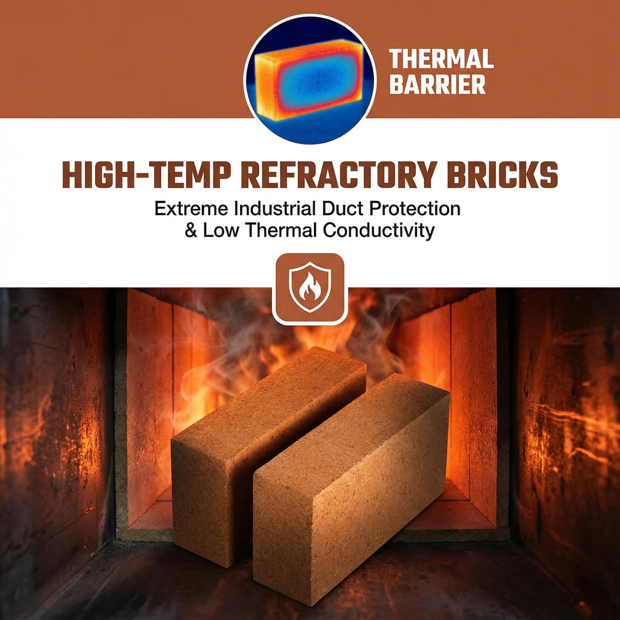 Paquete de 2 ladrillos refractarios de alta temperatura de 1,648.9 °C aislantes de 9 x 4.5 x 2.5 pulgadas, ladrillos refractarios de arcilla refractaria para horno de pizza, estufa de leña
