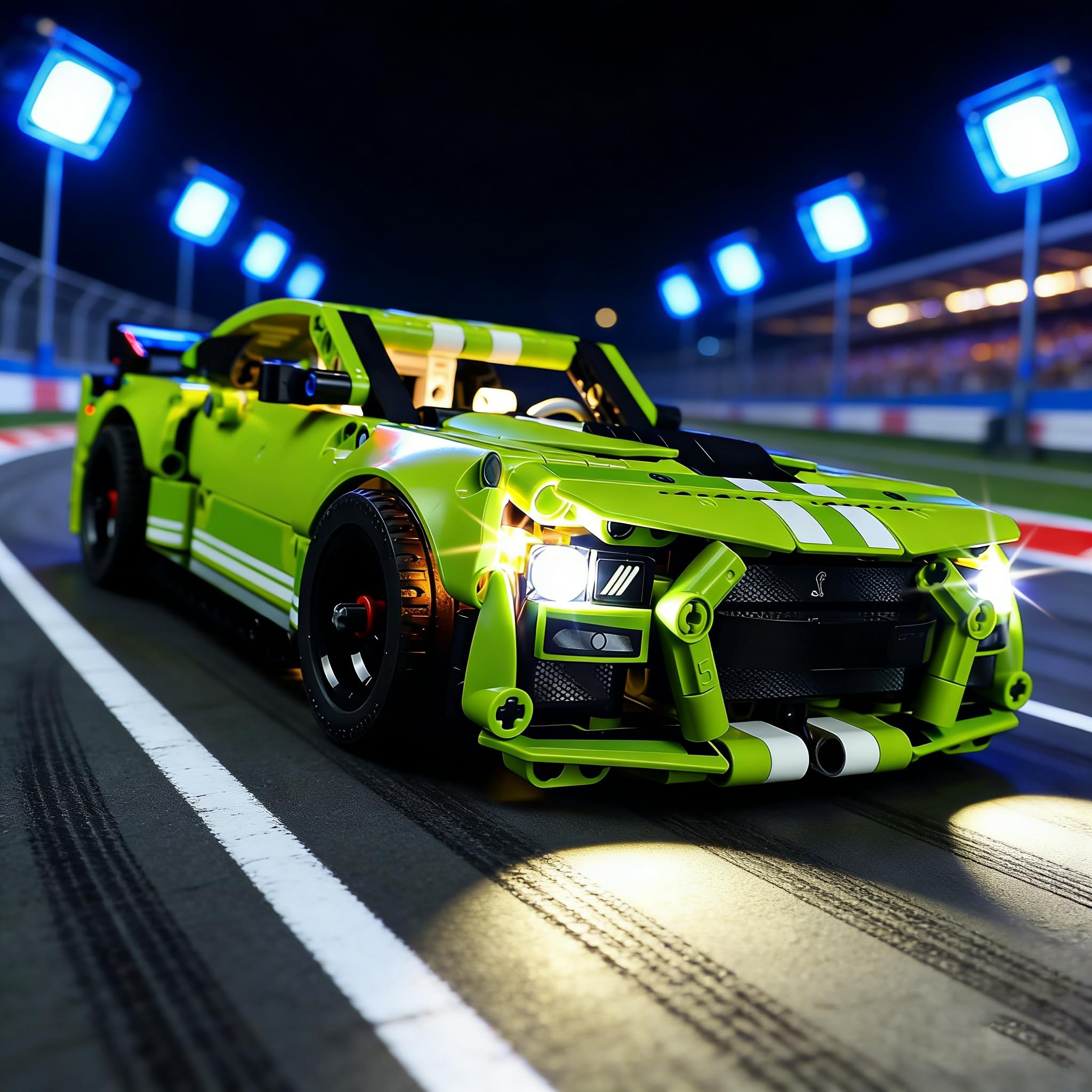 Kyglaring Led Light Kit Compatible with Lego Mustang Shelby GT500 Technic 42138 Car Building Blocks, Upgraded Lighting Accessories for 42138 Model Set