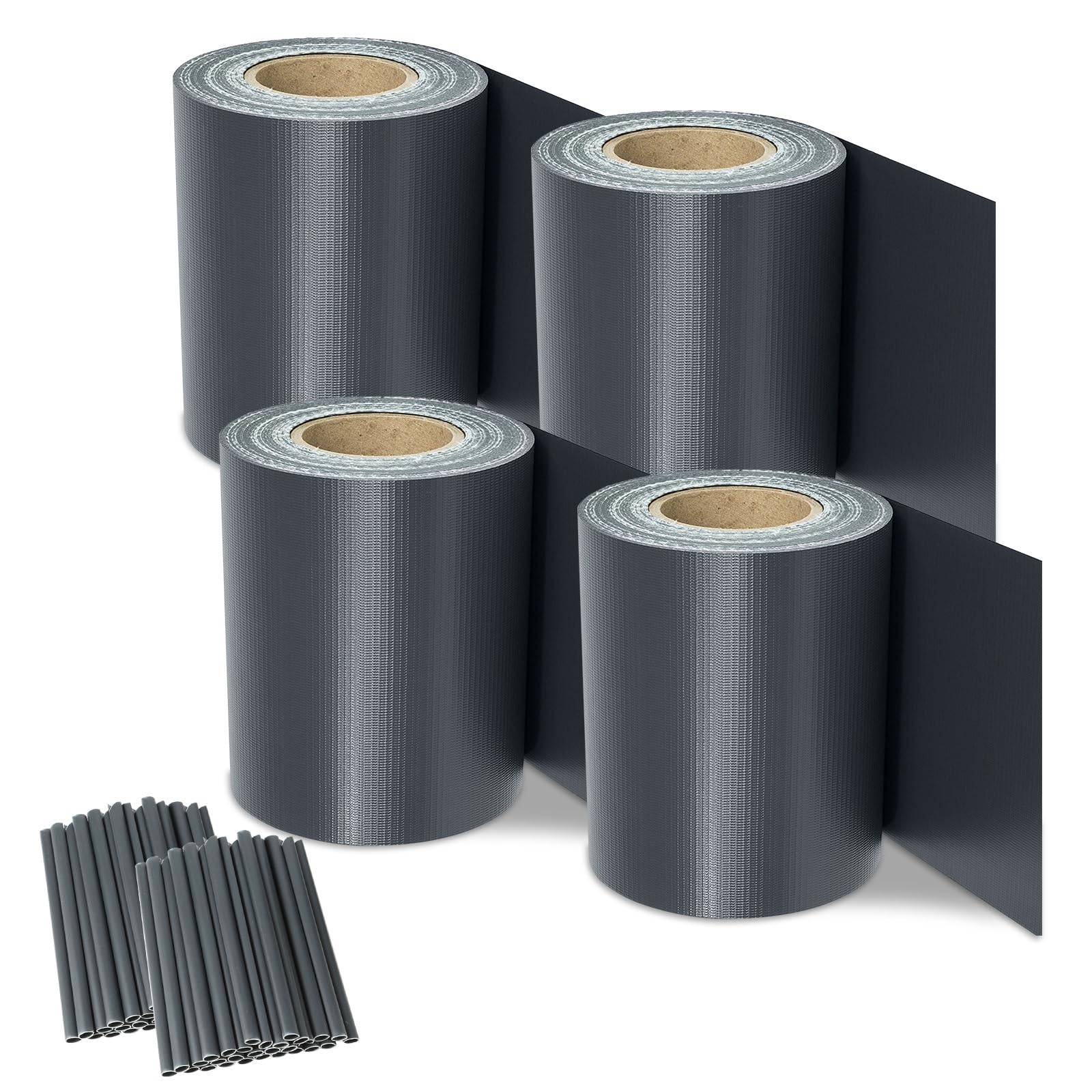 Sichtschutzstreifen für Doppelstabmatten, 210m x 19cm Wetterfester PVC Sichtschutz (450g/m²) inkl. 180 Clips. Ideal für Doppelstabmattenzaun, Garten & Balkon, Anthrazit