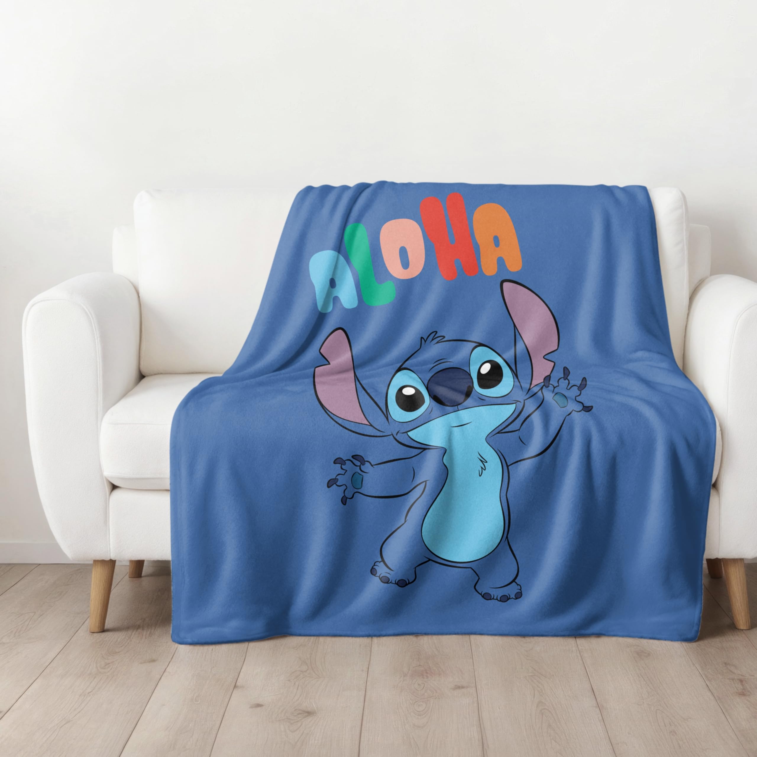 MTOnlinehandel Stitch - Coperta - 200 x 160 cm - Coperta in pile corallo Lilo e Stitch - Articolo per fan Aloha - Per bambini, adolescenti e adulti - Regalo - Motivo Stitch