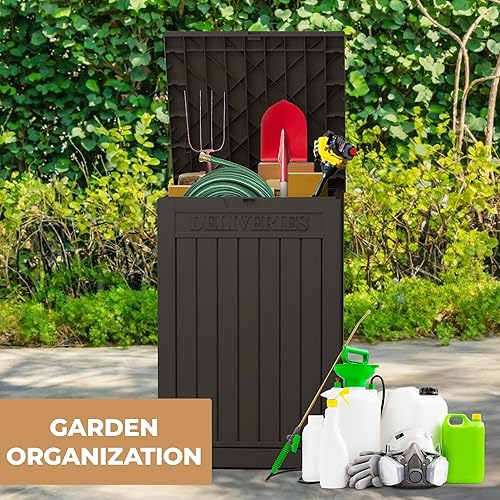 Miniatura 5 de 48 gallon delivery box,All-weather resin material outdoorstorage box easy to install and portable,Suitable for indoor and outdoor scenes (black)