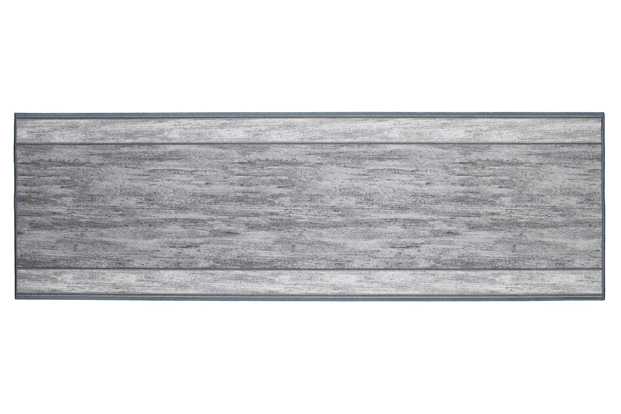 TAPISO Anti Rutsch Teppich Läufer rutschfest Brücke Meterware Modern Grau Hellgrau Meliert Streifen Design Flur Küche Wohnzimmer Diele 80 x 300 cm