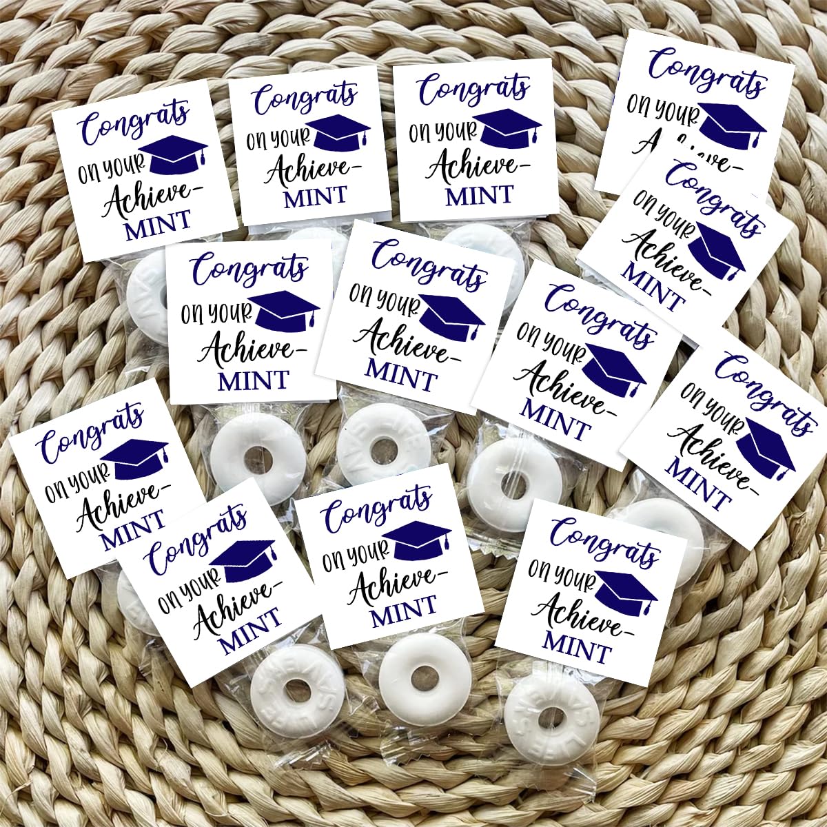 SEBMNOO Graduation Mint Favors, Graduation Mint Party Decorations, Black Blue Gift Decor for Woman, Toppers in Bulk for Graduations, Graduations Gifts