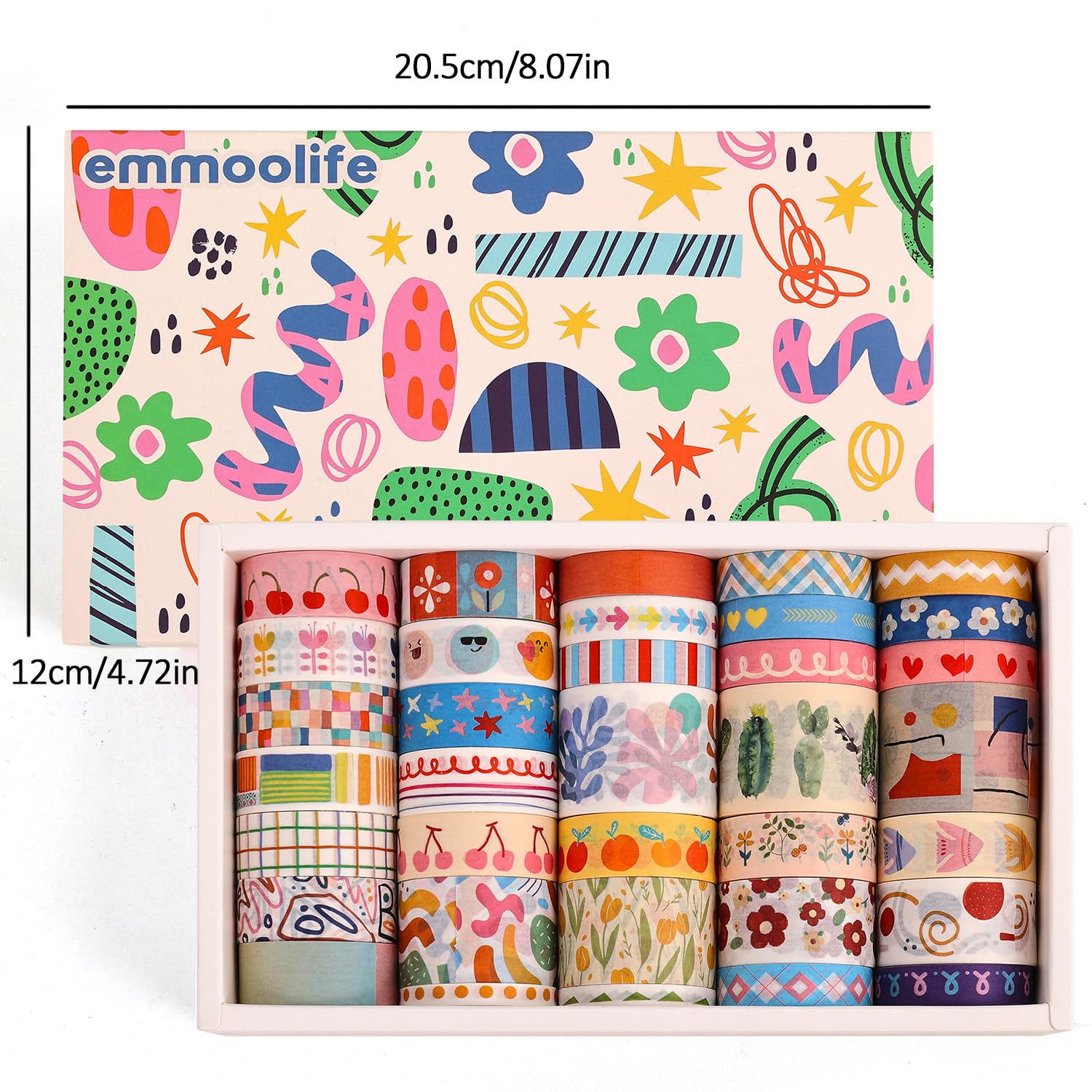 Washi Tape Set - 35 Rolls Floral & Cute Designs -4