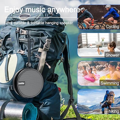 Miniatura 6 de comiso Altavoz Bluetooth impermeable IPX7, altavoces de ducha inalámbricos con sonido HD, pequeño altavoz portátil al aire libre compatible con