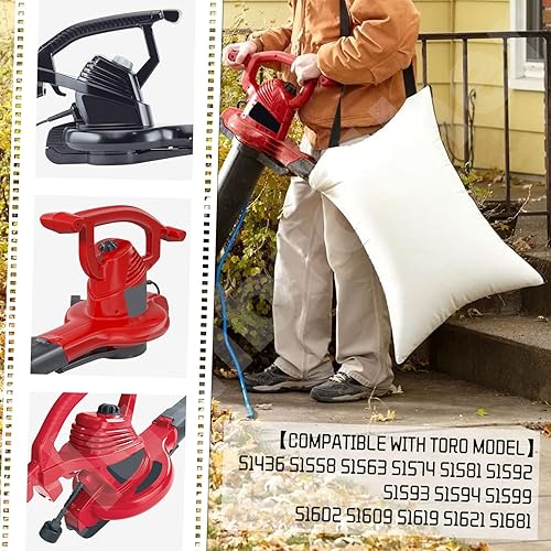 Miniatura 5 de 127-7040 Bolsa sopladora de hojas - de Huthbrother, compatible con Toro 137-2336 108-8994. Compatible con modelos 51436 51563 51581 51594 51599