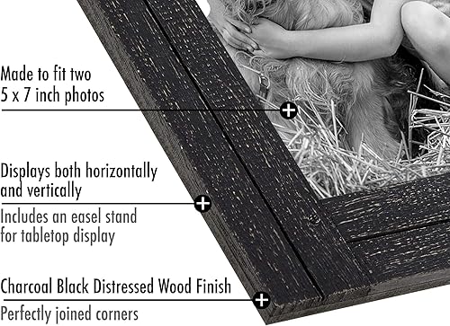 Miniatura 3 de Americanflat Marco de madera envejecida, listo para colgar, listo para parar, caballete integrado