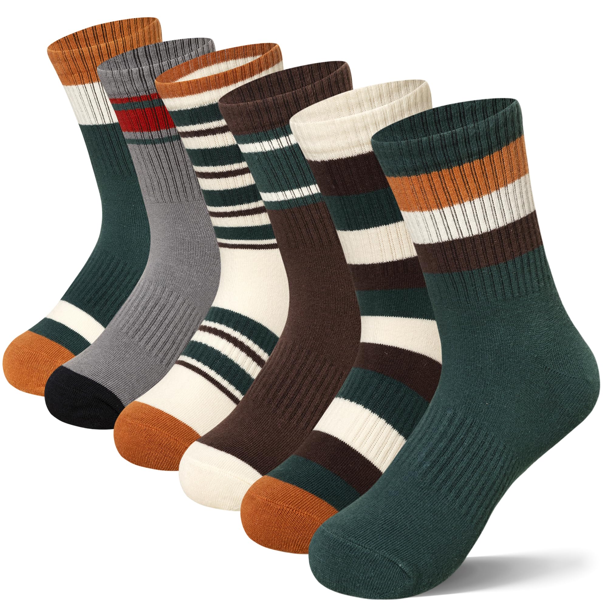 SEEYAN Calcetines deportivos para niños y jóvenes, de algodón, para correr, baloncesto, 6 pares