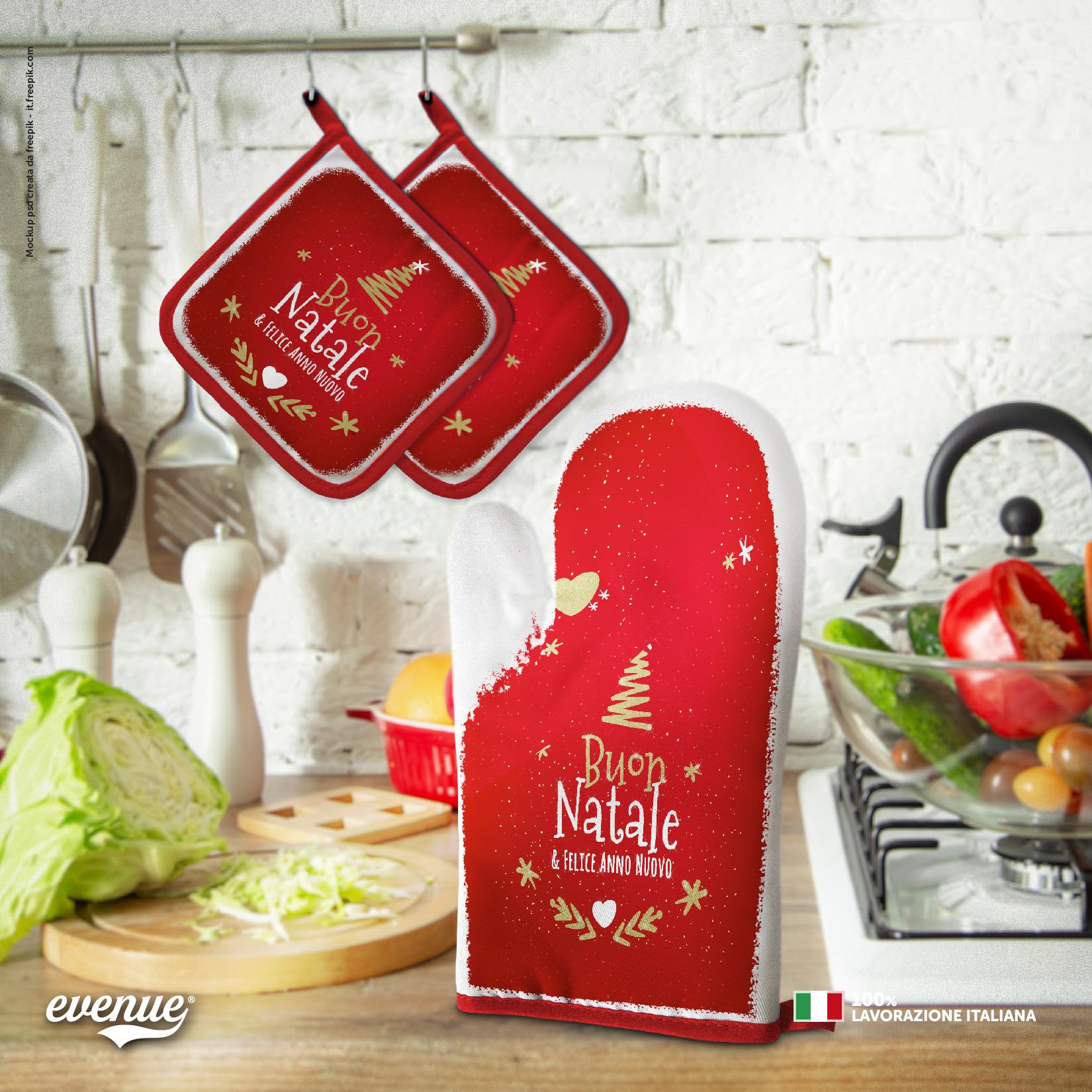 Set Guanti Da Forno E Presine Natalizie Con Gnomi: Resistenti Al Calore, Per Forno, Barbecue, Cucina, Design Festoso