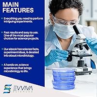 Vista 6 de Evviva Sciences - Kit de proyectos científicos de agar de nutrientes Petri, placas de agar previamente vertidas para experimentos científicos