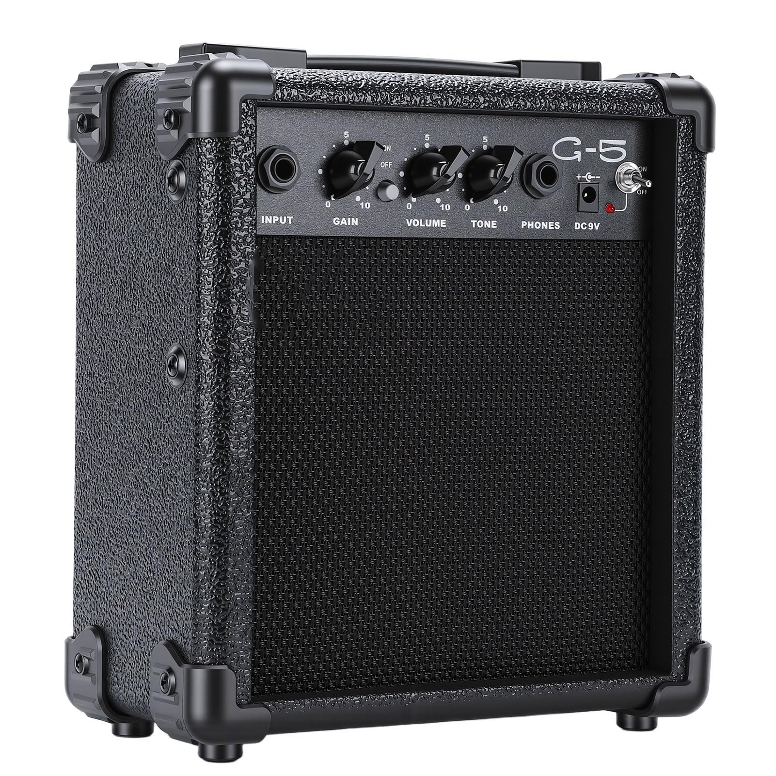 Przenośny Wzmacniacz do Gitary Elektrycznej 5 W z Gniazdem Słuchawkowym Połączenie Bluetooth do ćwiczeń, Wzmacniacz Gitarowy z Drewna do Podróży W Domu Kemping