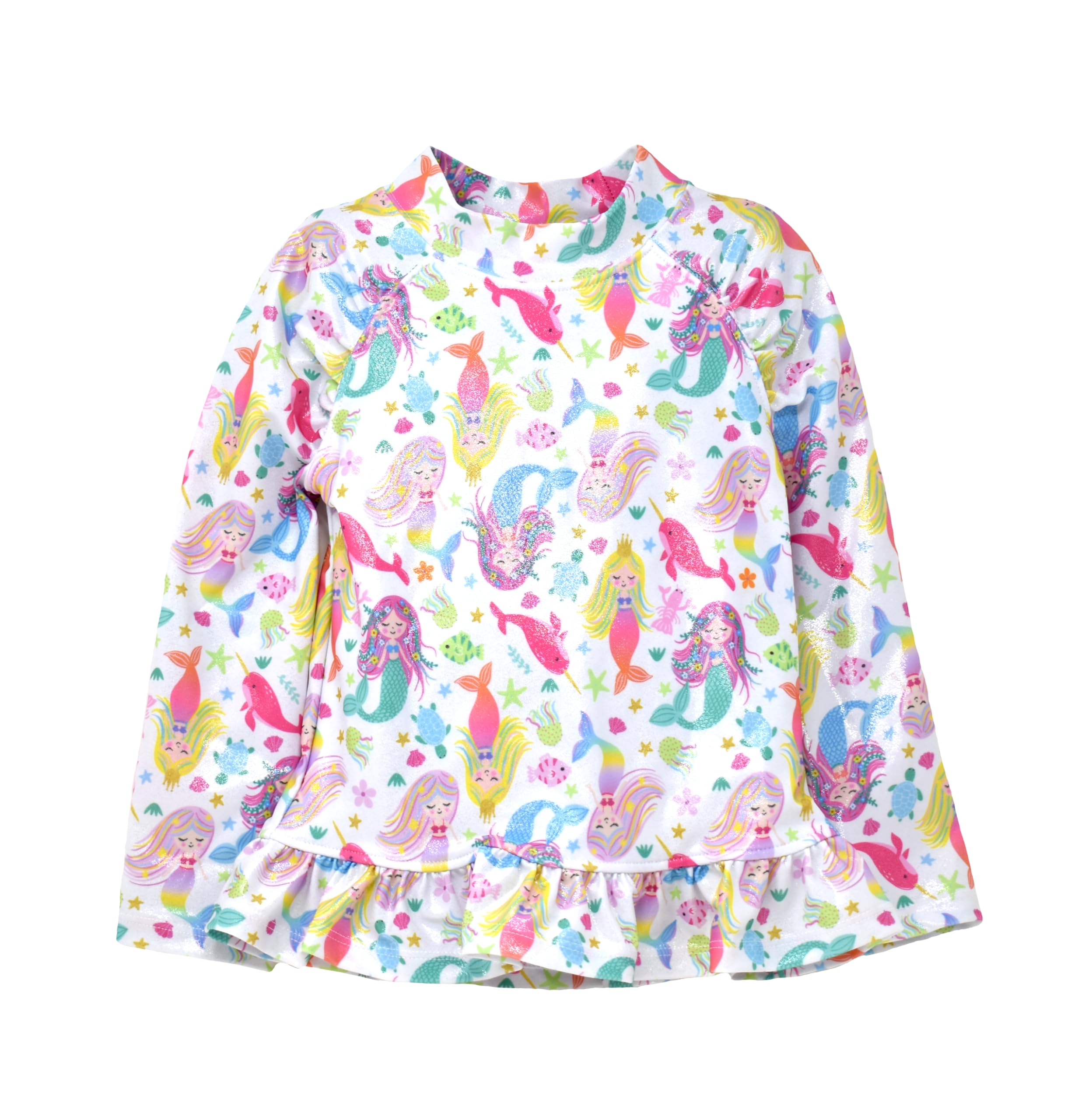 Flap Happy Girls' UPF 50+ Ruffle Rash Guard