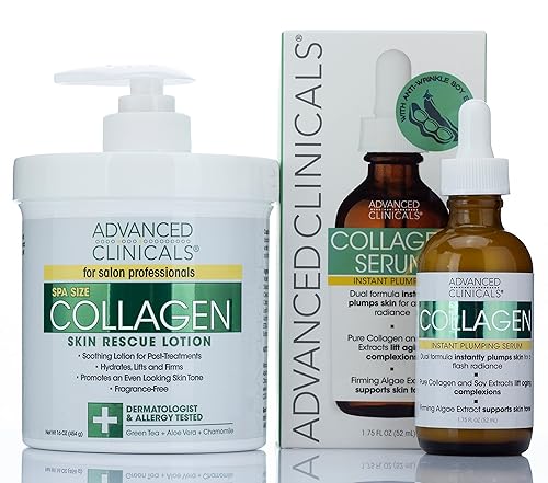 Advanced Clinicals Loción corporal de colágeno suero facial hidratante para el cuidado de la piel loción corporal de colágeno y suero facial Advanced Clinicals Loción corporal de colágeno suero facial hidratante para el cuidado de la piel loción corporal de colágeno y suero facial